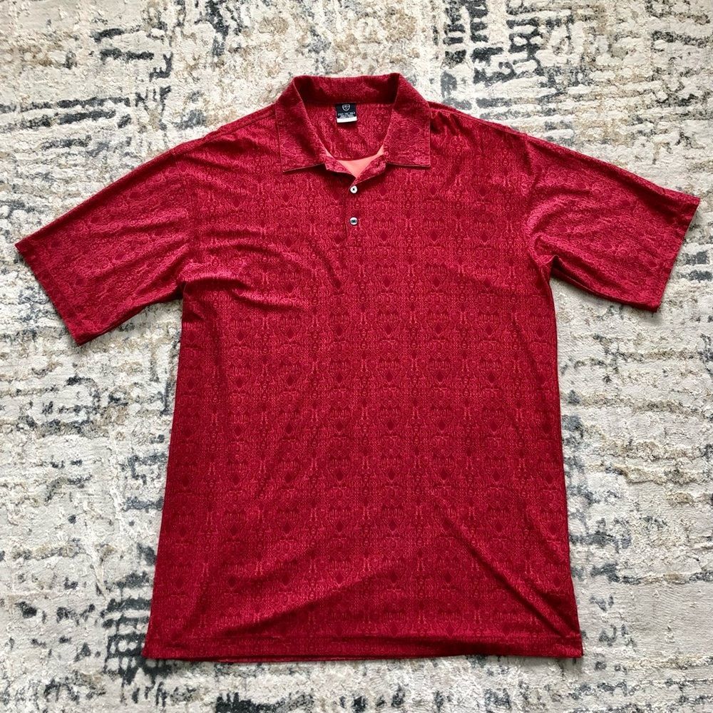 Nike Golf Dri-Fit UV Polo Shirt (Red, Men’s XLT TALL)